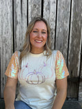 Shimmer Pumpkin Sequin Tee