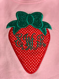 Berry 🍓 Bow 🎀 Monogram Baby, Toddler, Girl Tee & Onesie