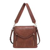 Lorelei Double Zip Whipstitch Trim Crossbody