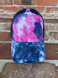 Tie Dye Criss Cross PONYTAIL Hat