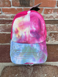 Tie Dye Criss Cross PONYTAIL Hat