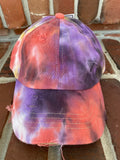 Tie Dye Criss Cross PONYTAIL Hat