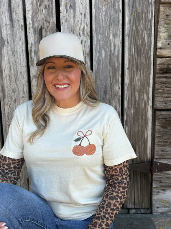 Pumpkins & Bows Embroidered Tee