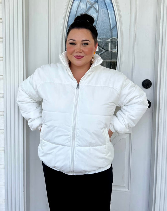 Janice Puffy Zip-Up Jacket With Pockets