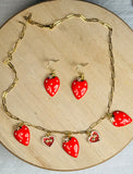 Strawberry & Pearls Earrings