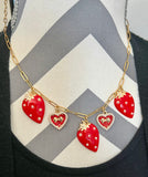 Strawberry & Pearls Earrings