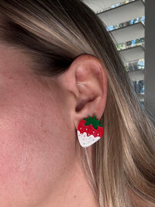 Chocolate 🍫 Dipped Strawberry 🍓 Earrings