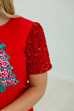 Festive Sequin Sleeve Top