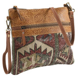 Blanche - Leather & Printed Canvas Crossbody