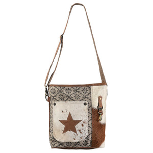 Maisie- Leather & Printed Canvas Crossbody