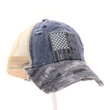 American Flag Digital Camo PONYTAIL Hat