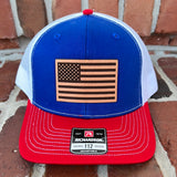 American Flag Leather Patch Hats~Solids