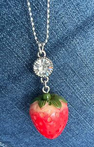 Strawberry & Crystal Necklace