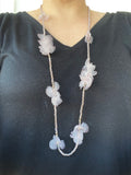 Bead and Tulle Necklace with Earrings