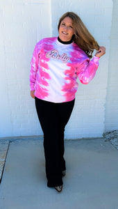 Dolly Sequin Pink Tie-Dye Sweatshirt
