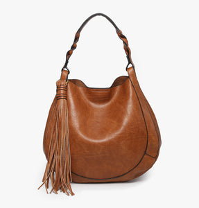 M2180 Eloise Large Tassel Hobo w/ Braided Handle