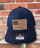 American Flag Leather Patch Hats~Solids