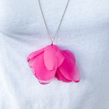 "Pink Petals"  Fabric Petals Necklace